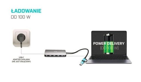 Stacja dokująca USB 3.0/USB-C/Thunderbolt 3x Display Metal Nano Dock LAN +Power Delivery 100W Stacja dokująca USB 3.0/USB-C/Thunderbolt 3x Display Metal Nano Dock LAN +Power Delivery 100W