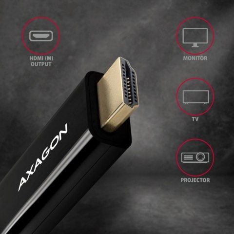 RVD-HI14C2 Adapter aktywny DisplayPort -> HDMI 1.4, 4K/30Hz, kabel 1,8m RVD-HI14C2 Adapter aktywny DisplayPort -> HDMI 1.4, 4K/30Hz, kabel 1,8m