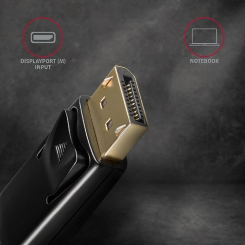 RVD-HI14C2 Adapter aktywny DisplayPort -> HDMI 1.4, 4K/30Hz, kabel 1,8m RVD-HI14C2 Adapter aktywny DisplayPort -> HDMI 1.4, 4K/30Hz, kabel 1,8m