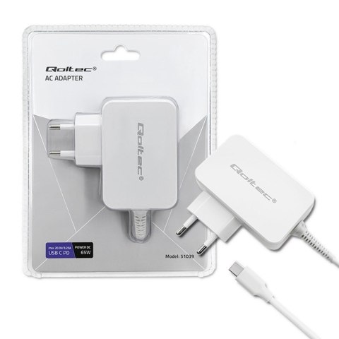 Zasilacz sieciowy 65W | 5-20.3V | 2-3.25A | USB typ C | PD | Biały Zasilacz sieciowy 65W | 5-20.3V | 2-3.25A | USB typ C | PD | Biały