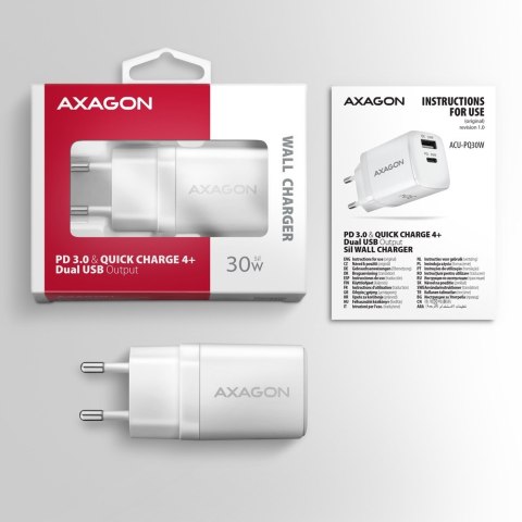 ACU-PQ30W Ładowarka sieciowa PD & QC 30W, QC3.0,4.0/AFC/FCP/PPS/Apple Biała ACU-PQ30W Ładowarka sieciowa PD & QC 30W, QC3.0,4.0/AFC/FCP/PPS/Apple Biała