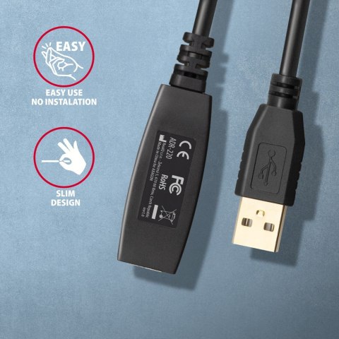 ADR-220 USB 2.0 A-M -> A-F aktywny kabel przedłużacz/wzmacniacz 20m ADR-220 USB 2.0 A-M -> A-F aktywny kabel przedłużacz/wzmacniacz 20m