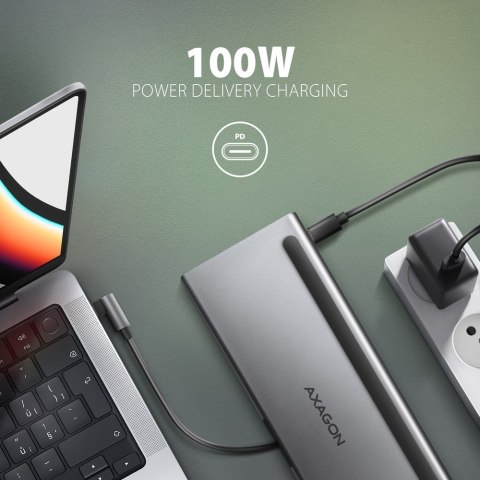 HMC-4KX3 Wieloportowy hub USB 11in1, 5Gbps, 3x USB-A, 2x HDMI 4K/60Hz+ DP 4K/60Hz+ GLAN + SD/microSD + audio, PD 100W, 40cm USB- HMC-4KX3 Wieloportowy hub USB 11in1, 5Gbps, 3x USB-A, 2x HDMI 4K/60Hz+ DP 4K/60Hz+ GLAN + SD/microSD + audio, PD 100W, 40cm USB-