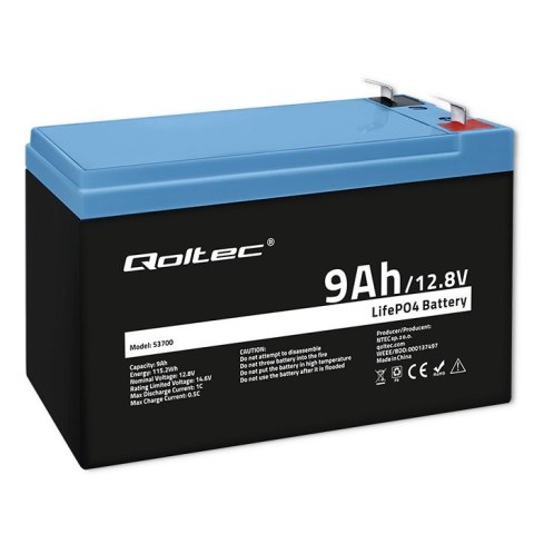 Akumulator LiFePO4 Litowo-Żelazowo-Fforanowy | 12.8V | 9Ah | 115.2Wh | BMS Akumulator LiFePO4 Litowo-Żelazowo-Fforanowy | 12.8V | 9Ah | 115.2Wh | BMS
