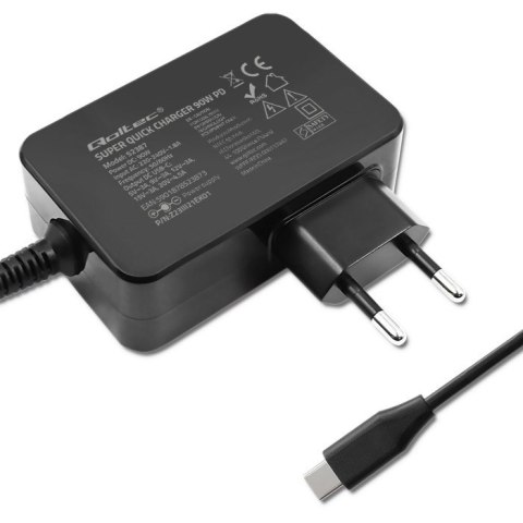 Ładowarka GaN Power Pro | 1xUSB-C | 90W | 5-20V | 3-4.5A | Czarna Ładowarka GaN Power Pro | 1xUSB-C | 90W | 5-20V | 3-4.5A | Czarna