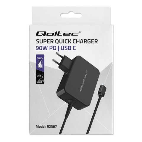 Ładowarka GaN Power Pro | 1xUSB-C | 90W | 5-20V | 3-4.5A | Czarna Ładowarka GaN Power Pro | 1xUSB-C | 90W | 5-20V | 3-4.5A | Czarna