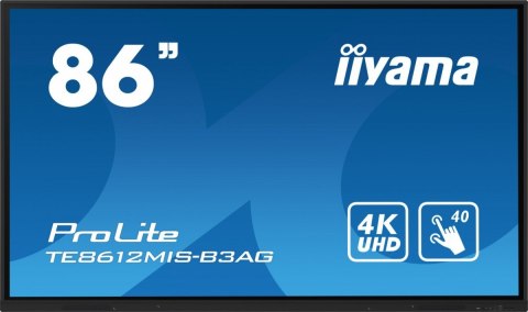 Monitor 85.6 cala ProLite TE8612MIS-B3AG,INFRARED,40pkt,VA,4K, 24/7, 7H, WiFi,VGA, HDMI, USB-c, Bluetooth,metal,8ms, vesa, głośn Monitor 85.6 cala ProLite TE8612MIS-B3AG,INFRARED,40pkt,VA,4K, 24/7, 7H, WiFi,VGA, HDMI, USB-c, Bluetooth,metal,8ms, vesa, głośn