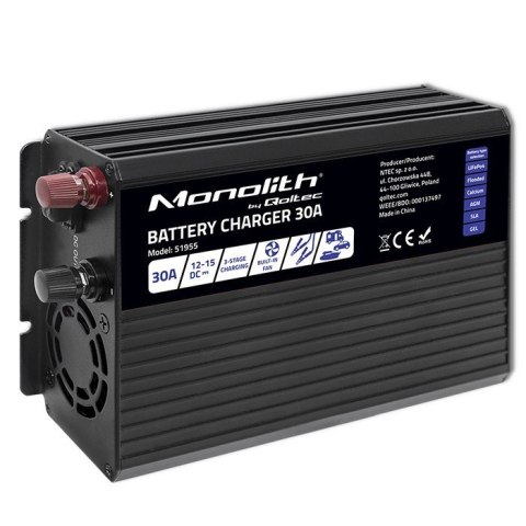 Inteligentna ładowarka do akumularów LiFePO4 AGM GEL SLA | 30A | 12V Inteligentna ładowarka do akumularów LiFePO4 AGM GEL SLA | 30A | 12V