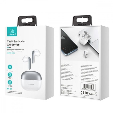 Słuchawki Bluetooth TWS 5.1 XH Series Dual microfon niebieskie Słuchawki Bluetooth TWS 5.1 XH Series Dual microfon niebieskie