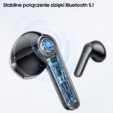 Słuchawki Bluetooth TWS 5.1 XH Series Dual microfon niebieskie Słuchawki Bluetooth TWS 5.1 XH Series Dual microfon niebieskie