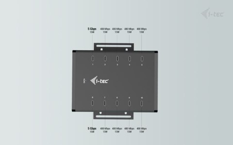 !i-tec USB-C/USB-A Metal Charging + data HUB 15W per port 10x USB-C !i-tec USB-C/USB-A Metal Charging + data HUB 15W per port 10x USB-C