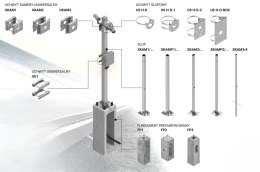 Słup ATS SKAM1/3 pod montaż kamer CCTV