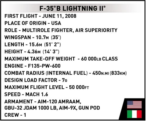 Klocki F-35B Stovl Lightning II 610 klocków Klocki F-35B Stovl Lightning II 610 klocków