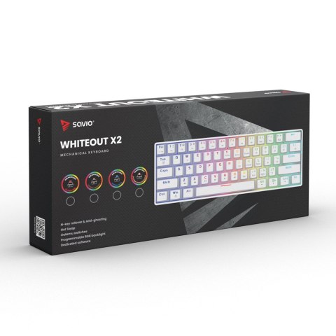 Klawiatura mechaniczna WHITEOUT X2 OUTEMU Peach Silent, Hot Swap Klawiatura mechaniczna WHITEOUT X2 OUTEMU Peach Silent, Hot Swap