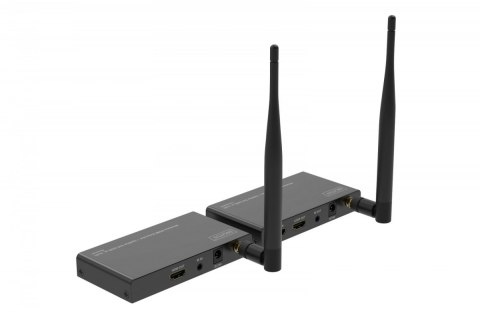 Przedłużacz/Extender splitter HDMI bezprzewodowy 100m 1080p 60Hz FHD 5GHz HDCP 1.3 (zestaw) Przedłużacz/Extender splitter HDMI bezprzewodowy 100m 1080p 60Hz FHD 5GHz HDCP 1.3 (zestaw)