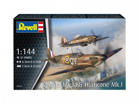 Model plastikowy Samolot Supermarine Spitfire MkIa&H.Huriccane 1/144 Model plastikowy Samolot Supermarine Spitfire MkIa&H.Huriccane 1/144