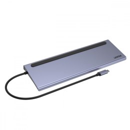 HUB USB-C 11w1 USB-C, RJ45, PD 100W, 2x HDMI, VGA, SD; D1022B