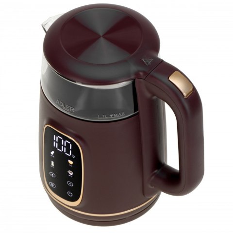 Czajnik 1,7l z wyświetlaczem LED, regulacja temperatury AD 1305 burgundy Czajnik 1,7l z wyświetlaczem LED, regulacja temperatury AD 1305 burgundy