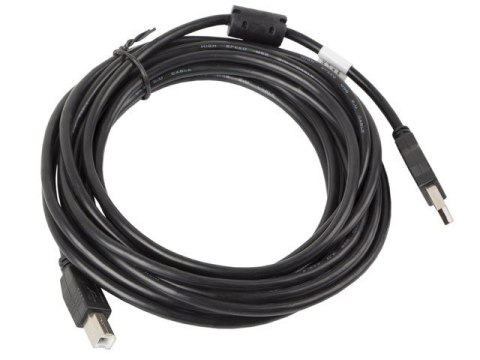 Kabel USB 2.0 AM-BM 5M Ferryt czarny Kabel USB 2.0 AM-BM 5M Ferryt czarny