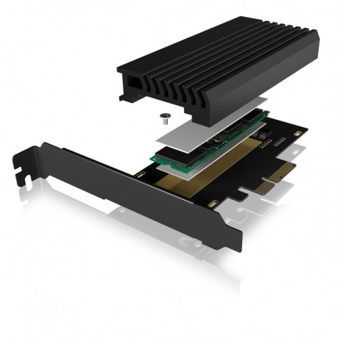 Karta PCIe z gniazdem M.2 M-Key dla jednego dysku SSD M.2 NVMe IB-PCI214M2-HSL Karta PCIe z gniazdem M.2 M-Key dla jednego dysku SSD M.2 NVMe IB-PCI214M2-HSL