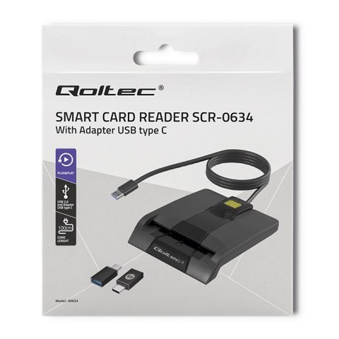 Inteligentny czytnik chipowych kart ID SCR-0634 | USB typu C Inteligentny czytnik chipowych kart ID SCR-0634 | USB typu C