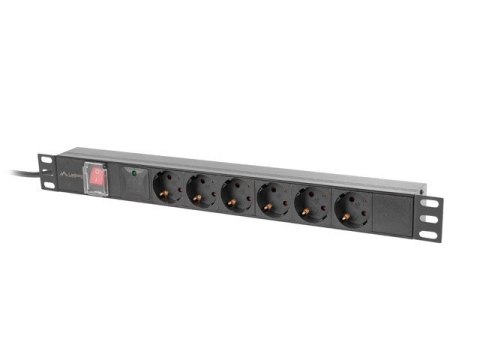 Listwa zasilająca rack PDU 19 cali 1U 16A 6x230V schuko 2m czarna Listwa zasilająca rack PDU 19 cali 1U 16A 6x230V schuko 2m czarna