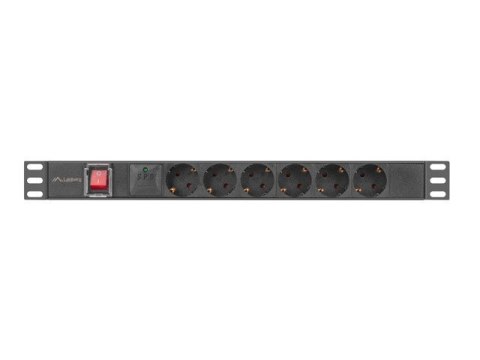 Listwa zasilająca rack PDU 19 cali 1U 16A 6x230V schuko 2m czarna Listwa zasilająca rack PDU 19 cali 1U 16A 6x230V schuko 2m czarna