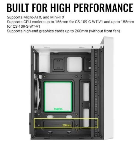 Obudowa CS-109 RGB USB 3.0 Mini Tower biała Obudowa CS-109 RGB USB 3.0 Mini Tower biała