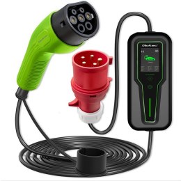 Mobilna ładowarka do samochodu elektrycznego EV z regulacją 2w1 Typ2 | 11kW | 3 Fazy | CEE 5 PIN | LCD | Przenośna | Wallbox | 