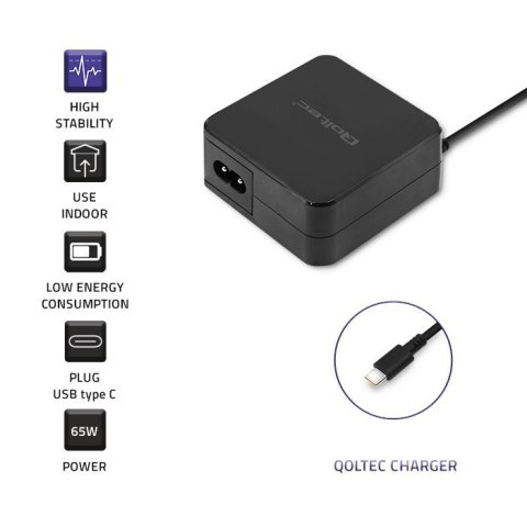 Zasilacz sieciowy 65W | 5-20.3V | 2-3.25A | USB typ C | PD Zasilacz sieciowy 65W | 5-20.3V | 2-3.25A | USB typ C | PD