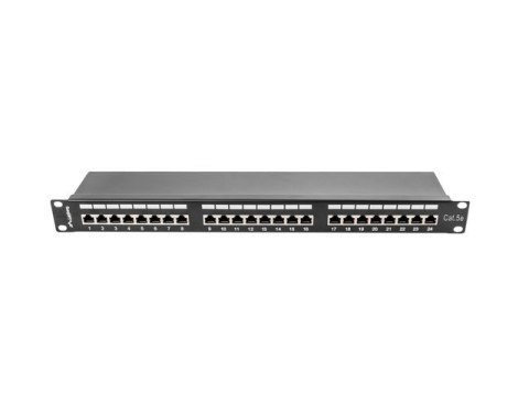 Patch Panel 24 Port 1U Kat.5E czarny ekranowany Patch Panel 24 Port 1U Kat.5E czarny ekranowany