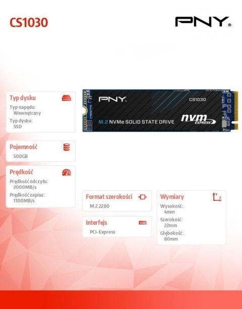 Dysk SSD 500GB M.2 2280 BULK M280CS1030-500-SI Dysk SSD 500GB M.2 2280 BULK M280CS1030-500-SI