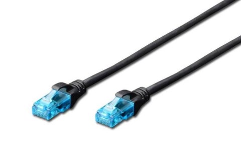 Patch cord RJ45-RJ45, kat.5e, U/UTP, AWG 26/7, PVC, 0.25m, czarny Patch cord RJ45-RJ45, kat.5e, U/UTP, AWG 26/7, PVC, 0.25m, czarny