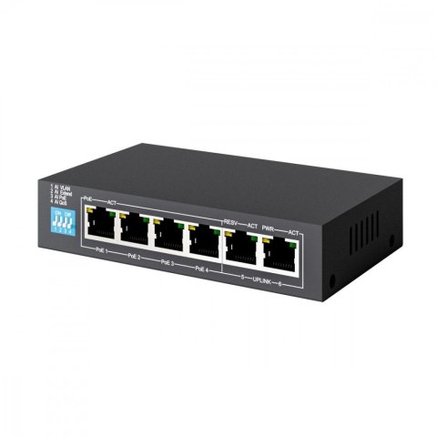 Przełącznik EUROS V2 6 portów POE SWITCH 4 porty 10-100MBPS POE + 2 porty UPLINK 802.3AF 60W Przełącznik EUROS V2 6 portów POE SWITCH 4 porty 10-100MBPS POE + 2 porty UPLINK 802.3AF 60W