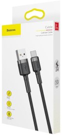 KABEL USB-A / USB-C Baseus Cafule CATKLF-AG1 50cm 3A QC 3.0 CZARNO-SZARY W NYLONOWYM OPLOCIE KABEL USB-A / USB-C Baseus Cafule CATKLF-AG1 50cm 3A QC 3.0 CZARNO-SZARY W NYLONOWYM OPLOCIE