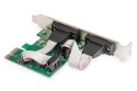 Karta rozszerzeń/Kontroler PCI Express RS232 Serial Port, 2xDB9, Chipset: ASIX99100 Karta rozszerzeń/Kontroler PCI Express RS232 Serial Port, 2xDB9, Chipset: ASIX99100