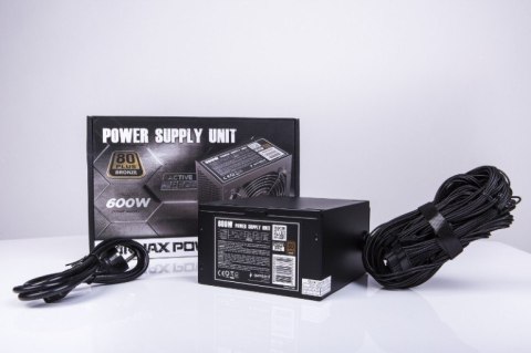 Zasilacz ATX 600W aktywne PFC 12 cm fan 80+Bronze color box Zasilacz ATX 600W aktywne PFC 12 cm fan 80+Bronze color box