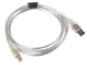 Kabel USB 2.0 AM-BM 3M Ferryt przezroczysty Kabel USB 2.0 AM-BM 3M Ferryt przezroczysty