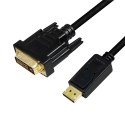 Kabel DisplayPort 1.2 do DVI 24+1, 1m, Czarny Kabel DisplayPort 1.2 do DVI 24+1, 1m, Czarny