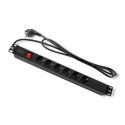 Listwa zasilająca do szafy RACK 1U | 16A | PDU | 6xSCHUKO | 2m Listwa zasilająca do szafy RACK 1U | 16A | PDU | 6xSCHUKO | 2m
