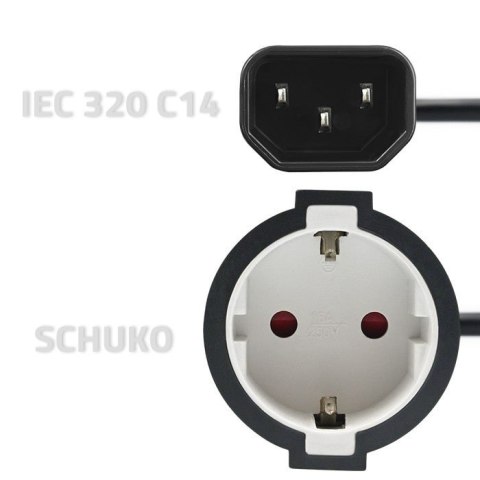 Adapter IEC 320 C14 / SCHUKO | 0.15m Adapter IEC 320 C14 / SCHUKO | 0.15m