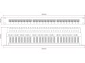 Patch panel UTP kat.5e 24 porty LSA z półką 1U Patch panel UTP kat.5e 24 porty LSA z półką 1U