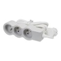 Przedłużacz standard 3x2P+Z 3m biało-szary Przedłużacz standard 3x2P+Z 3m biało-szary