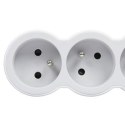 Przedłużacz standard 3x2P+Z 3m biało-szary Przedłużacz standard 3x2P+Z 3m biało-szary