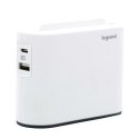 Rozgałęziacz 2x2P+USB AC Biało/czarny Rozgałęziacz 2x2P+USB AC Biało/czarny