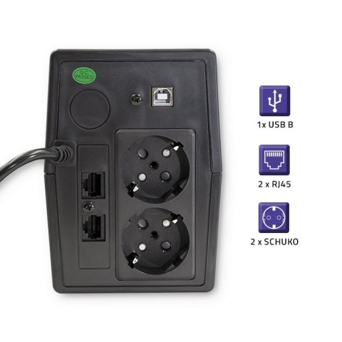 Zasilacz awaryjny UPS | Monolith | 650VA | 360W | LCD | USB | RJ45 Zasilacz awaryjny UPS | Monolith | 650VA | 360W | LCD | USB | RJ45