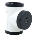 Rozgałęziacz obrotowy 2xP+Z +USB AC-B/C Rozgałęziacz obrotowy 2xP+Z +USB AC-B/C