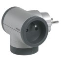 Rozgałęźnik obrotowy 2x2P+Z, USB A+C - aluminium/grafitowy Rozgałęźnik obrotowy 2x2P+Z, USB A+C - aluminium/grafitowy