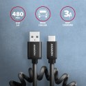 BUCM-AM10TB Kabel Twister USB-C - USB-A, 0,6m, USB 2.0, 2.4A, ALU, PVC Czarny BUCM-AM10TB Kabel Twister USB-C - USB-A, 0,6m, USB 2.0, 2.4A, ALU, PVC Czarny