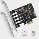 PCEU-43RS Kontroler PCIe 4x port USB 3.2 GEN 1, UASP, chipset Renesas, 15-pin SATA zasilacz, dual power PCEU-43RS Kontroler PCIe 4x port USB 3.2 GEN 1, UASP, chipset Renesas, 15-pin SATA zasilacz, dual power